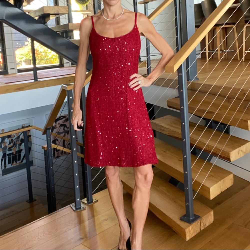 Betsey Johnson Red Sequin Mini Dress